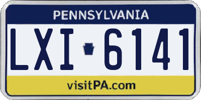 PA license plate LXI6141