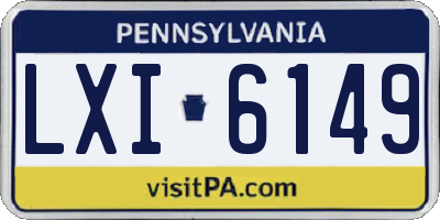 PA license plate LXI6149