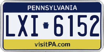 PA license plate LXI6152