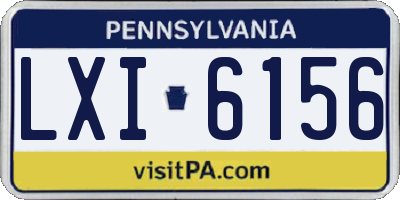 PA license plate LXI6156