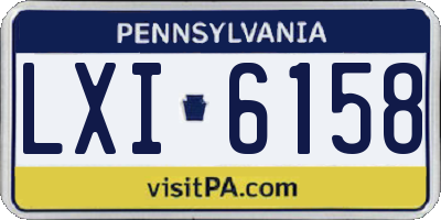 PA license plate LXI6158