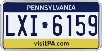 PA license plate LXI6159