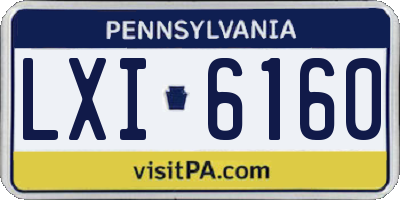 PA license plate LXI6160