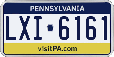 PA license plate LXI6161