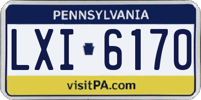 PA license plate LXI6170