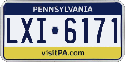 PA license plate LXI6171