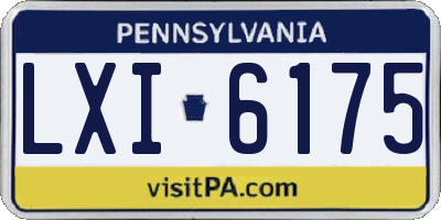 PA license plate LXI6175