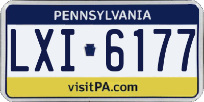 PA license plate LXI6177