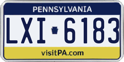 PA license plate LXI6183