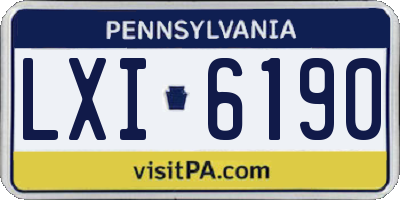 PA license plate LXI6190