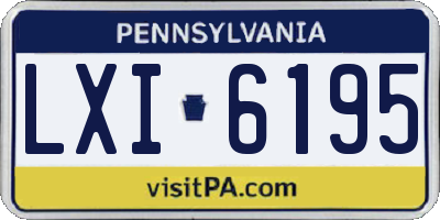 PA license plate LXI6195