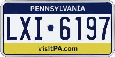 PA license plate LXI6197