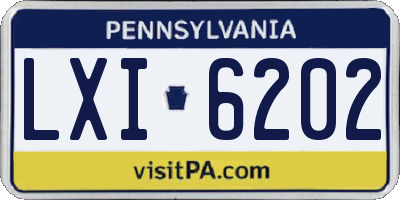 PA license plate LXI6202