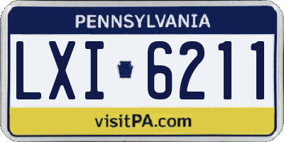 PA license plate LXI6211