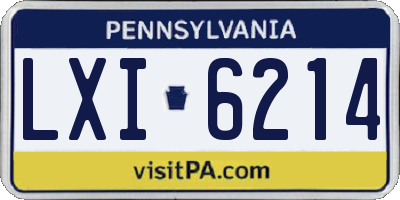 PA license plate LXI6214