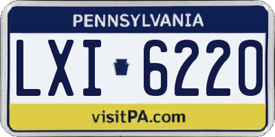 PA license plate LXI6220