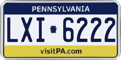 PA license plate LXI6222