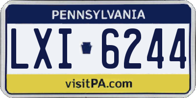 PA license plate LXI6244