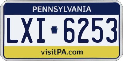 PA license plate LXI6253