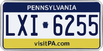 PA license plate LXI6255