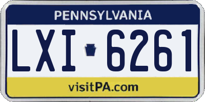 PA license plate LXI6261