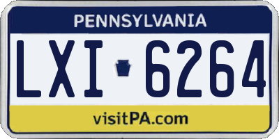 PA license plate LXI6264