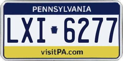 PA license plate LXI6277