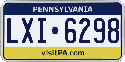 PA license plate LXI6298