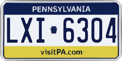 PA license plate LXI6304