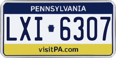 PA license plate LXI6307