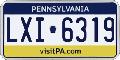 PA license plate LXI6319
