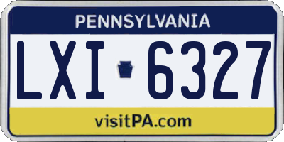 PA license plate LXI6327