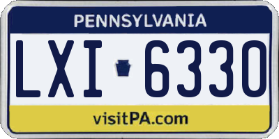 PA license plate LXI6330