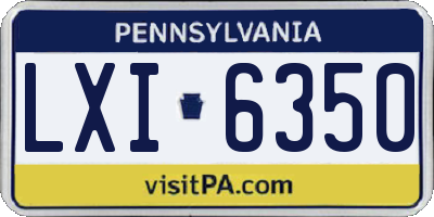 PA license plate LXI6350