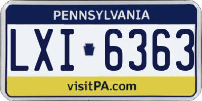 PA license plate LXI6363