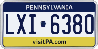 PA license plate LXI6380