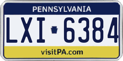 PA license plate LXI6384