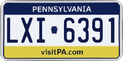 PA license plate LXI6391