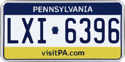 PA license plate LXI6396