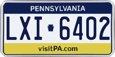 PA license plate LXI6402