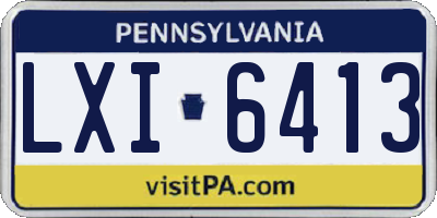 PA license plate LXI6413