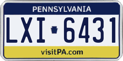 PA license plate LXI6431