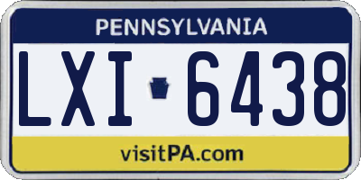 PA license plate LXI6438