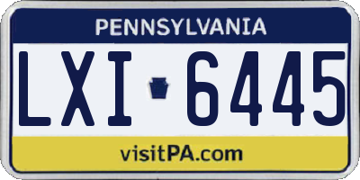 PA license plate LXI6445