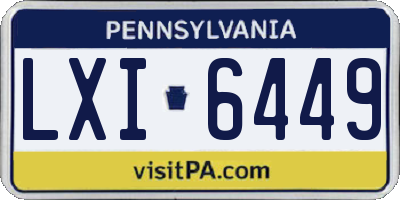 PA license plate LXI6449