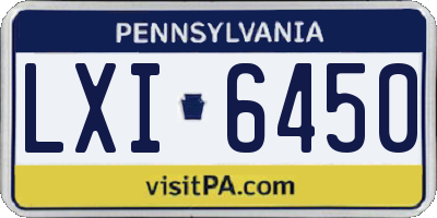 PA license plate LXI6450