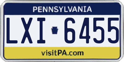 PA license plate LXI6455