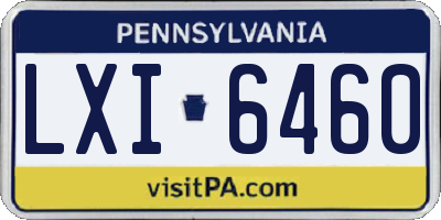 PA license plate LXI6460