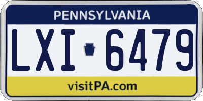 PA license plate LXI6479