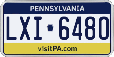 PA license plate LXI6480